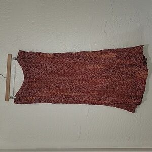 Cute Options India Rayon Crinkle Maxi Skirt Free Size Orange Red Brown Patchwork